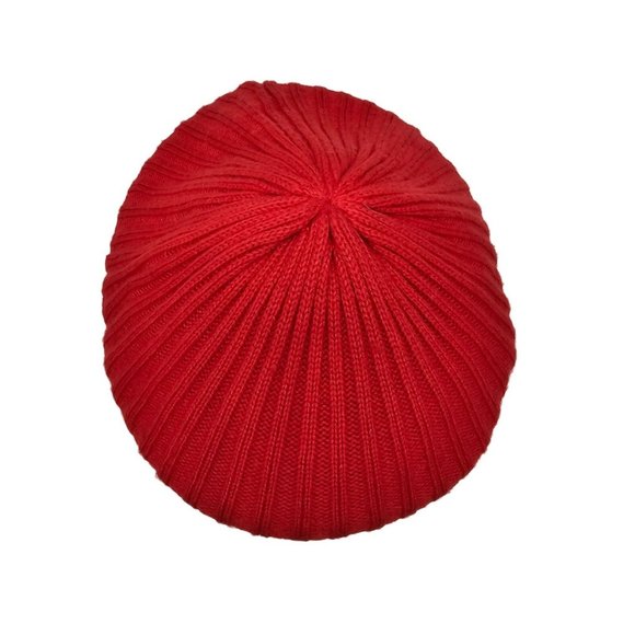 Vintage Red knit beret winter hat - Picture 5 of 8
